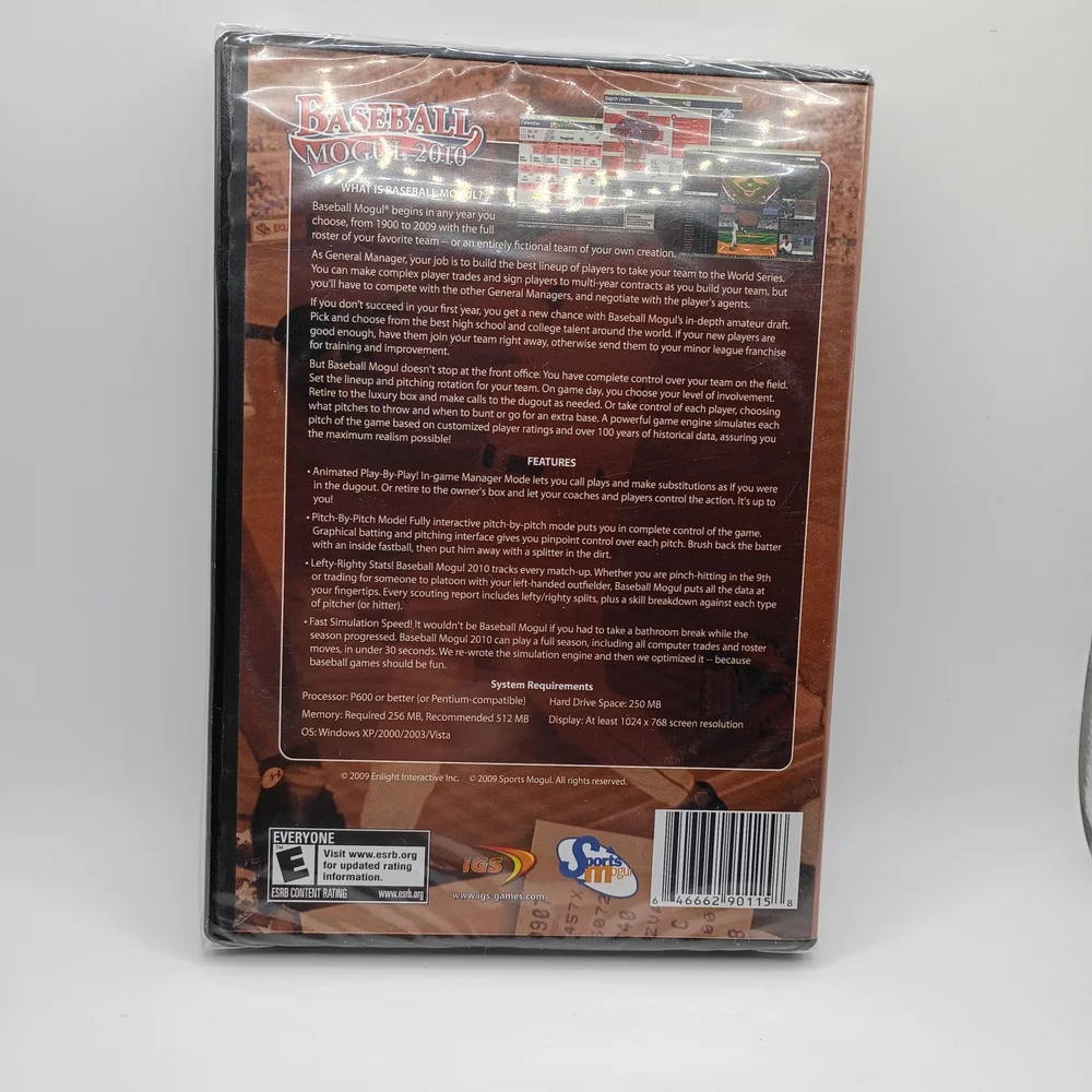 Baseball Mogul 2010 PC Game Sealed Box